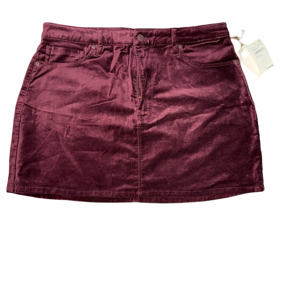 Good American Dresses & Skirts - Good American Velvet OxBlood Burgundy Mini Skirt women’s sz 12 new nwt
